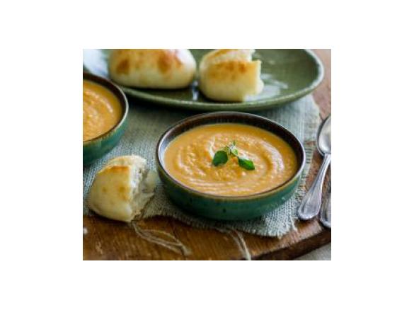 Creme de Batata Doce com Croutons de Amora