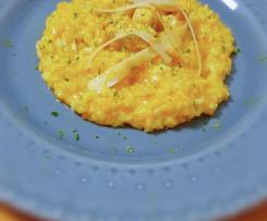 Risoto de abóbora, frango e leite de côco