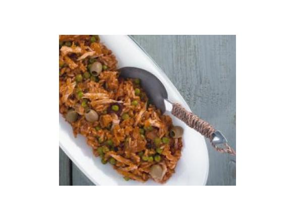 Arroz de tomate e bacalhau