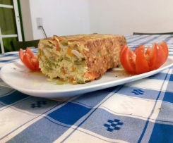 Variante de Pudim de ervilhas com cenoura e Frango