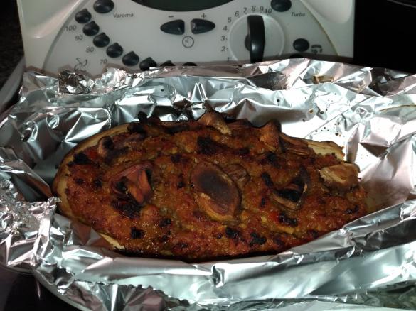 Beringela recheada com atum