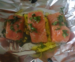 Salmão ao Vapor c/ Puré Cenoura