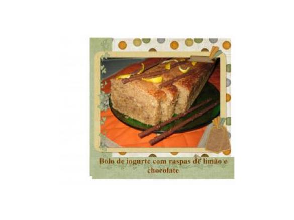 Bolo de iogurte com raspas de limão e chocolate