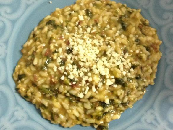 Risoto Alheira Bacon e Espinafres