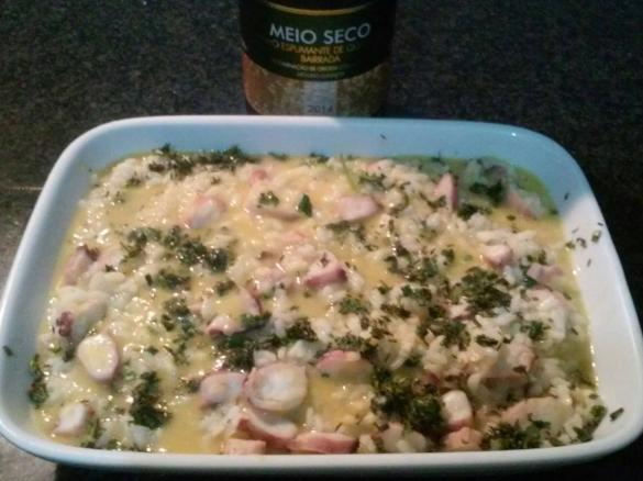 Risoto de polvo com espumante