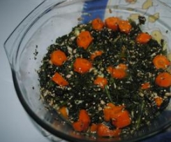 Esparquete com bacon, fiambre, cogumelos, queijo e natas