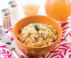 Cuscuz com limão, frango e mel