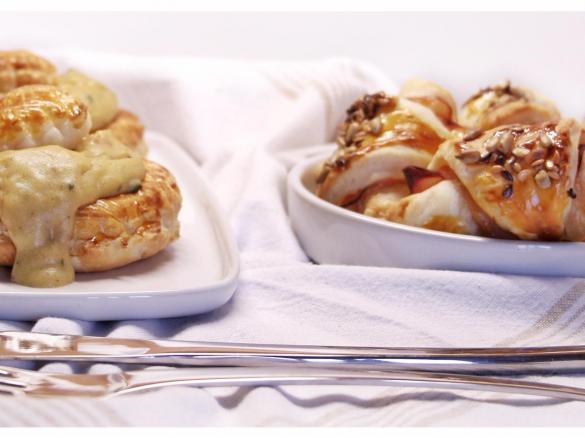 Vol-au-vent de courgette e camarão