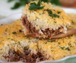 Empadão de carne com Arroz