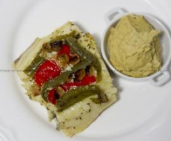 Bacalhau com pimento e puré de grão