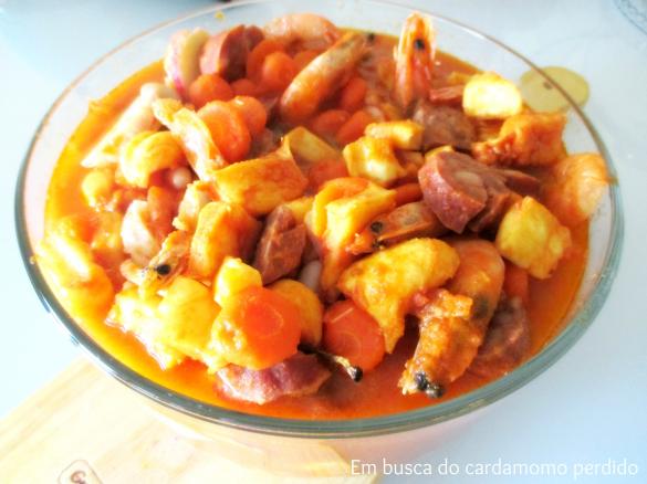 Feijoada de pota e camarão