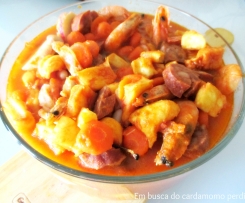 Feijoada de pota e camarão