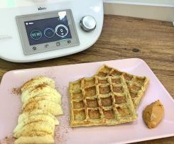 Waffles de banana e coco