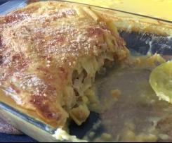 Empadão de frango e alho francês