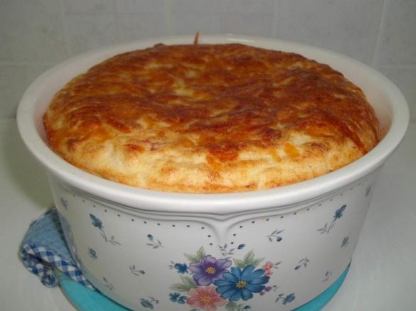 Soufflé de frango e chouriço