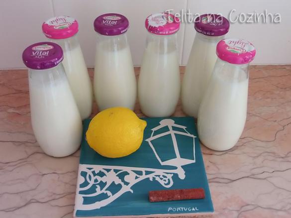 iogurtes líquidos de limão e canela