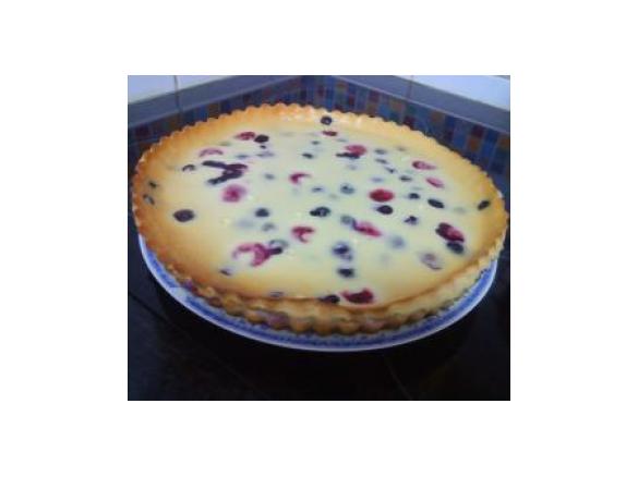 Cheesecake de framboesas e mirtilos (no forno)