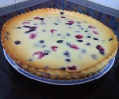 Cheesecake de framboesas e mirtilos (no forno)