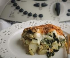 Gratinado de Bacalhau com Espinafres e Batata Cozida