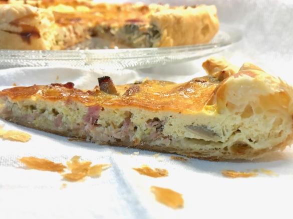 Quiche de frango e cogumelos