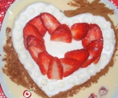 Pudim de Claras com morangos