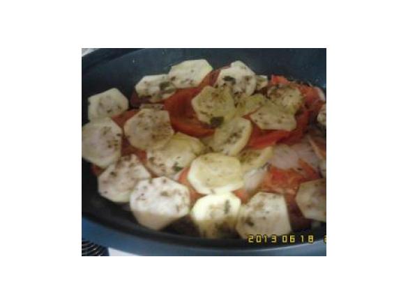 Pescada cozida com legumes