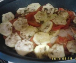 Pescada cozida com legumes