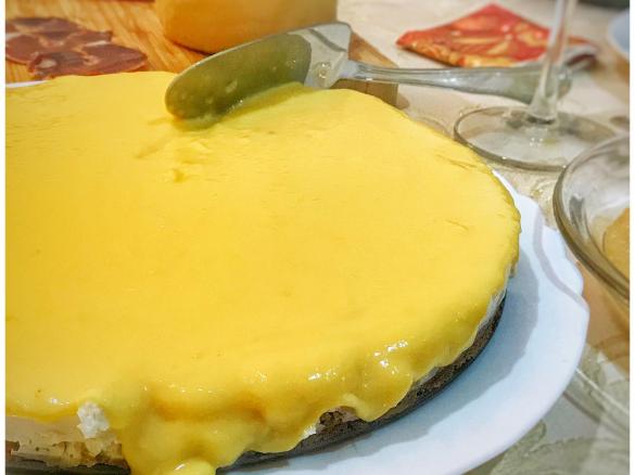 Cheesecake light com lemon curd