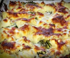 Pescada Gratinada com Brócolos e Mostarda