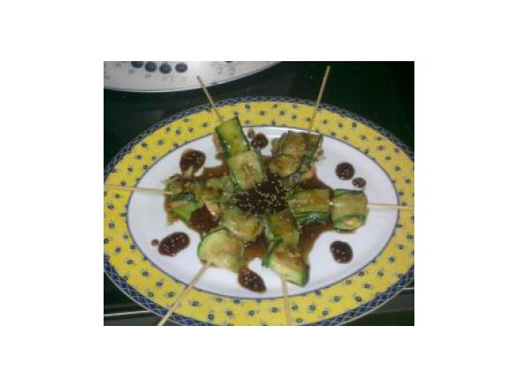 Espeto de Courgette com Gambas e Agri-doçe