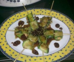 Espeto de Courgette com Gambas e Agri-doçe