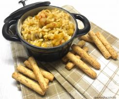 Risotto de berbigão e camarão