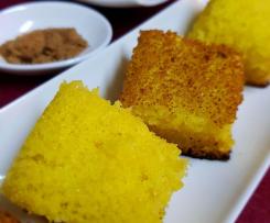 Cubos de Pão-de-Ló com açúcar de côco