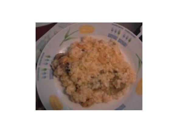 Risoto de camarão com cogumelos