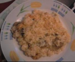 Risoto de camarão com cogumelos