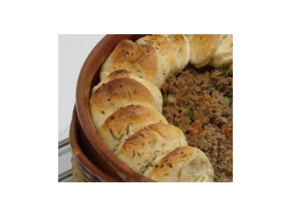 Jardineira de carne picada com scones