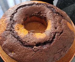 Bolo mármore cenoura e chocolate
