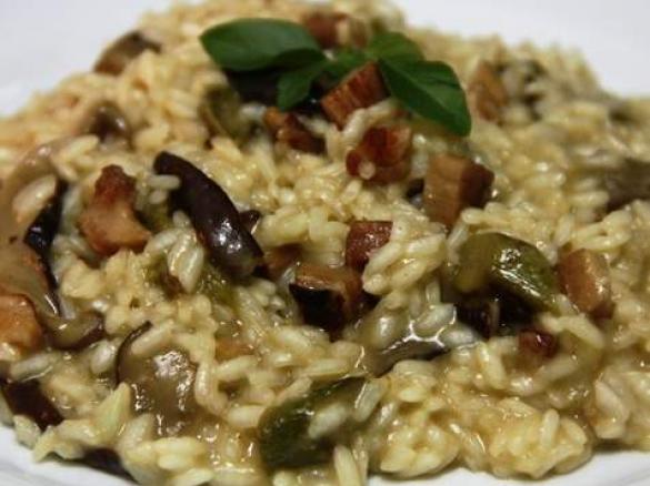 Risotto de Cogumelos e Bacon