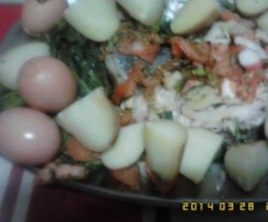 Pescada á maneira a vapor