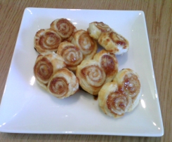 mini palmiers com compota de maçã