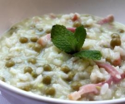 Risotto Primavera de Favas e Ervilhas