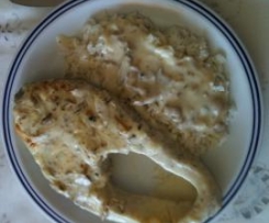 Perca do Nilo com Bechamel e cogumelos