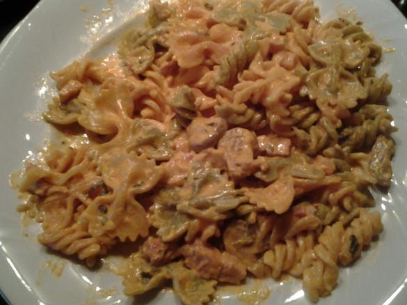 Massas de bacon com manjericão