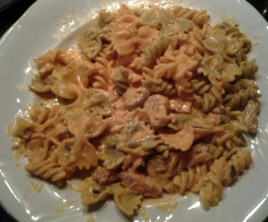 Massas de bacon com manjericão