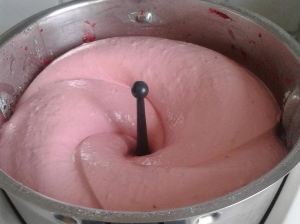 Espuma de framboesas