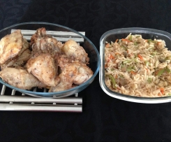 Frango na Varoma com arroz colorido