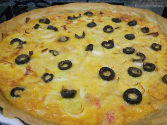 Tarte de delicias do mar e legumes