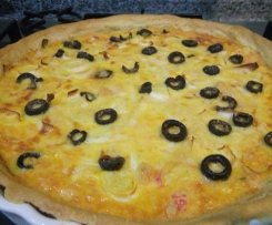 Tarte de delicias do mar e legumes