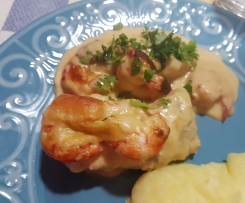 Lombos de pescada com molho de Camarão