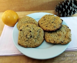 bolachas de aveia com laranja e pepitas de chocolate